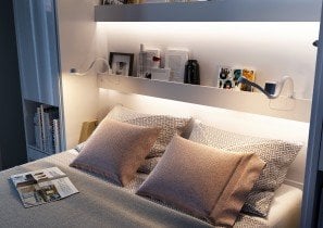 Bed Concept - Postelja v omari Lenart - Bed Concept 13 - 180x200 cm - bela sijaj 