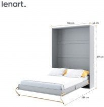 Bed Concept - Postelja v omari Lenart - Concept Pro 01 - 140x200 cm - siva