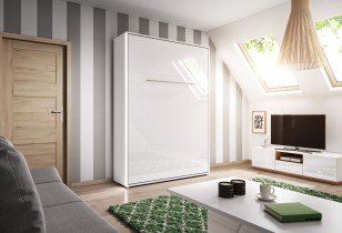 Bed Concept - Postelja v omari Concept Pro CP-03 - 90x200 cm - bela sijaj