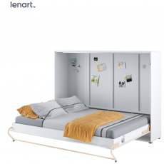 Bed Concept - Postelja v omari Lenart - Concept Pro 04 - 140x200 cm - bela sijaj 