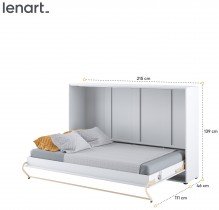 Bed Concept - Postelja v omari Lenart - Concept Pro 05 - 120x200 cm - bela sijaj 