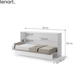 Bed Concept - Postelja v omari Bed Concept BC-06 - 90x200 cm - bela