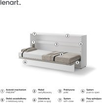 Bed Concept - Postelja v omari Bed Concept BC-06 - 90x200 cm - bela