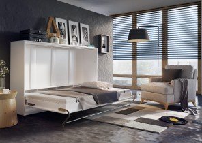 Bed Concept - Postelja v omari Lenart - Concept Pro 06 - 90x200 cm - siva