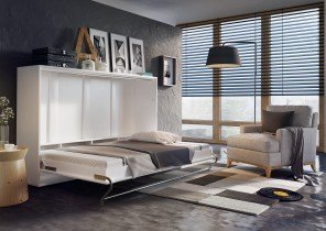 Bed Concept - Postelja v omari Concept Pro CP-06 - 90x200 cm - siva