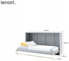Bed Concept - Postelja v omari Concept Pro CP-06 - 90x200 cm - siva