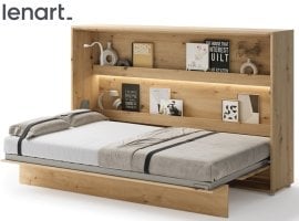 Postelja v omari Lenart - Bed Concept 05 - 120x200 cm - artisan hrast