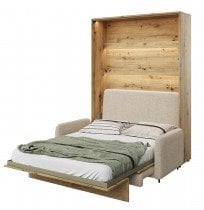 Bed Concept - Sedežna garnitura BC-18 za omarno posteljo BC-01 - bež - negorljiva tkanina