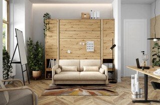 Bed Concept - Sedežna garnitura BC-18 za omarno posteljo BC-01 - bež
