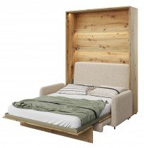 Bed Concept - Sedežna garnitura BC-18 za omarno posteljo BC-01 - boucle bež - negorljiva tkanina