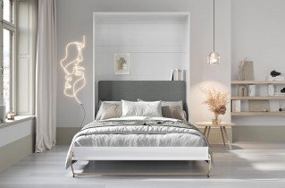 Bed Concept - Oblazinjeno vzglavje CP-12 za posteljo v omari CP-01 - grafit