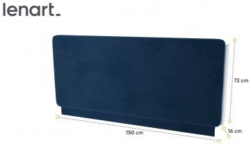 Bed Concept - Oblazinjeno vzglavje CP-12 za posteljo v omari CP-01 - modra - negorljiva tkanina 