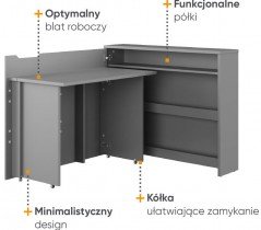 Bed Concept - Zložljiva pisalna miza CW-01 - siva