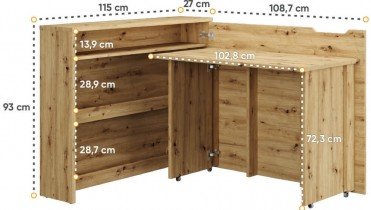 Bed Concept - Zložljiva pisalna miza CW-01 - artisan hrast