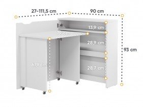 Bed Concept - Zložljiva pisalna miza CW-02 - bela