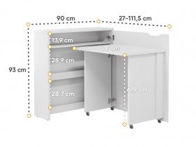 Bed Concept - Zložljiva pisalna miza CW-02 - bela sijaj