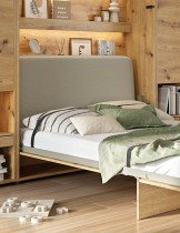 Bed Concept - Oblazinjeno vzglavje BC-32 za posteljo v omari BC-02 - boucle bež