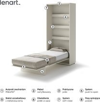 Bed Concept - Postelja v omari Bed Concept BC-03 - 90x200 cm - kašmir
