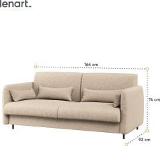 Bed Concept - Komplet postelja v omari, bež vzglavje, bež dvosed, omare, Led, vzmetnica Bed Concept BC-01 - 140x200 cm - bela