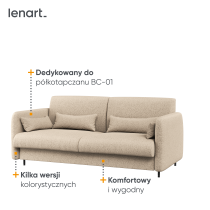 Bed Concept - Komplet postelja v omari, bež vzglavje, bež dvosed, omare, Led, vzmetnica Bed Concept BC-01 - 140x200 cm - artisan hrast