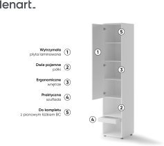 Bed Concept - Komplet postelja v omari, sivo vzglavje, siv dvosed, omare, Led, vzmetnica Bed Concept BC-01 - 140x200 cm - bela