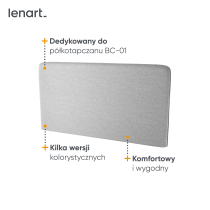 Bed Concept - Komplet postelja v omari, sivo vzglavje, siv dvosed, omare, Led, vzmetnica Bed Concept BC-01 - 140x200 cm - bela