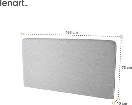 Bed Concept - Komplet postelja v omari, sivo vzglavje, siv trosed, LED, vzmetnica Lenart - Bed Concept BC-12 - 160x200 cm - bela