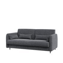 Bed Concept - Komplet postelja v omari, grafit vzglavje, grafit trosed, LED, vzmetnica Lenart - Bed Concept BC-12 - 160x200 cm - bela