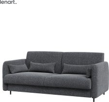 Bed Concept - Komplet postelja v omari, grafit vzglavje, grafit trosed, LED, vzmetnica Lenart - Bed Concept BC-12 - 160x200 cm - artisan hrast