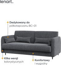 Bed Concept - Komplet postelja v omari, grafit vzglavje, grafit dvosed, omare, Led, vzmetnica Bed Concept BC-01 - 140x200 cm - bela