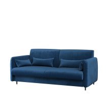 Bed Concept - Komplet postelja v omari, modro vzglavje, moder dvosed, omare, Led, vzmetnica Bed Concept BC-01 - 140x200 cm - artisan hrast
