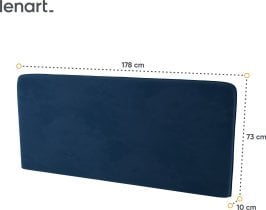 Bed Concept - Komplet postelja v omari, modro vzglavje, moder trosed, omare, Led, vzmetnica Bed Concept BC-13 - 180x200 cm - bela