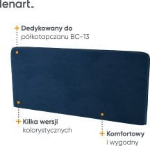 Bed Concept - Komplet postelja v omari, modro vzglavje, moder trosed, omare, Led, vzmetnica Bed Concept BC-13 - 180x200 cm - bela