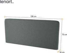 Bed Concept - Komplet postelja v omari, grafit vzglavje, grafit trosed, Led, vzmetnica Bed Concept BC-13 - 180x200 cm - artisan hrast