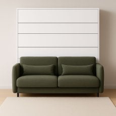 Komplet postelja v omari, zeleno vzglavje, zelen trosed, Led, vzmetnica Bed Concept 13 - 180x200 cm - bela