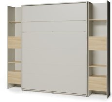 Bed Concept - Komplet postelja v omari, BC-17, BC-19 trosed, 3xLED,  2x BC-23 - kašmir/artisan, vzmetnica Lenart - Bed Concept BC-12 - 160x200 cm - kašmir/bež