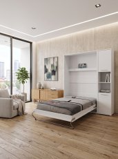 Komplet postelja v omari Concept Pro CP-02 - 120x200 cm - bela + omara - eksponat