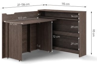 Bed Concept - Zložljiva pisalna miza CW-01 - hrast dunin