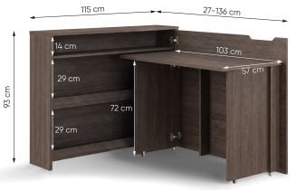 Bed Concept - Zložljiva pisalna miza CW-01 - hrast dunin