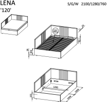 Dolmar - Dvižna postelja Lena - 120x200 cm