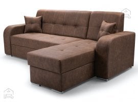 Kotna sedežna garnitura Misol - desna - rjava