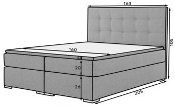 Eltap stock - Boxspring postelja Inez - 160x200 cm - Sawana 05