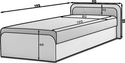 Eltap stock - Otroška postelja Parys 80x190 cm - L - rjava - Sawana 21