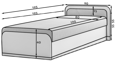 Eltap stock - Otroška postelja Parys 80x190 cm - L - siva - Sawana 14