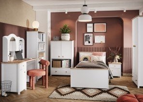 Lenart - Garderobna omara Story SO-01 - bela/hrast nash