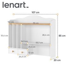 Lenart - Nadstavek za pisalno mizo Story SO-04 - bela/hrast nash