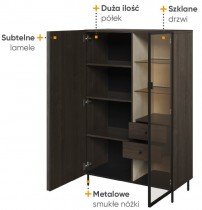 Lenart - Omara z vitrino Piemonte PE-06