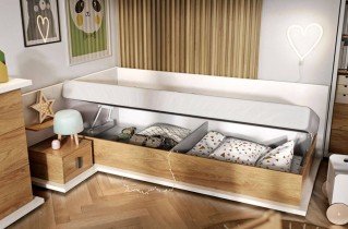 Lenart - Otroska postelja Simi MS-09L - 90x200 cm - leva