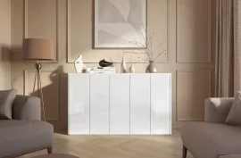 Komoda Easy EA-01 - beli sijaj/skandi hrast