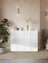 Lenart - Komoda Easy EA-02 - beli sijaj/skandi hrast